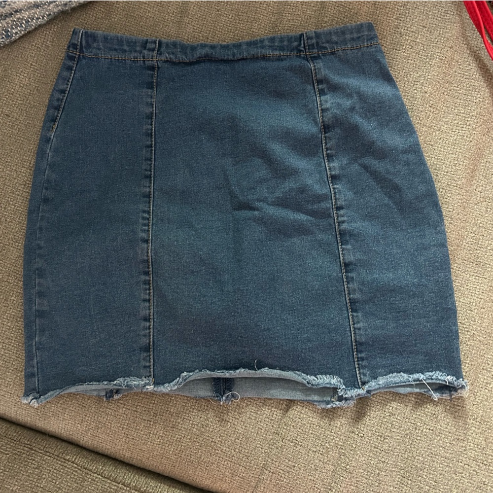 Medium wash denim skirt